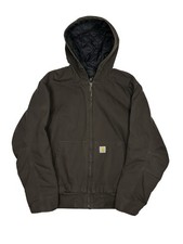 Carhartt Canvas Hooded Zip Jacket J130-M Men s Size XL Brown