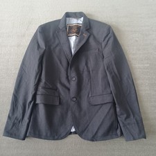 Giacca blazer uomo Zara uomo 40 grigio denim couture toppa gomito cappotto sportivo casual