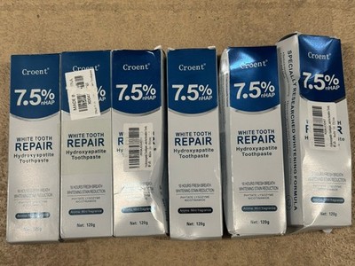 Croent 7.5% nHAP White Tooth Repair Hydroxyapatite Toothpaste Lot Of 6 Exp 2028