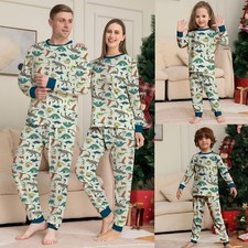 Family Matching Christmas Pyjamas Adults Kids Boys Sleepwear Dinosaur Pajamas