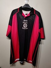 Vintage JAKO Essener Kameraden Jersey Black Red XXL Football Shirt Flocked 90's
