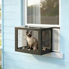 Expandable Window Catio Enclosure for Cats w/ Waterproof Acrylic Top