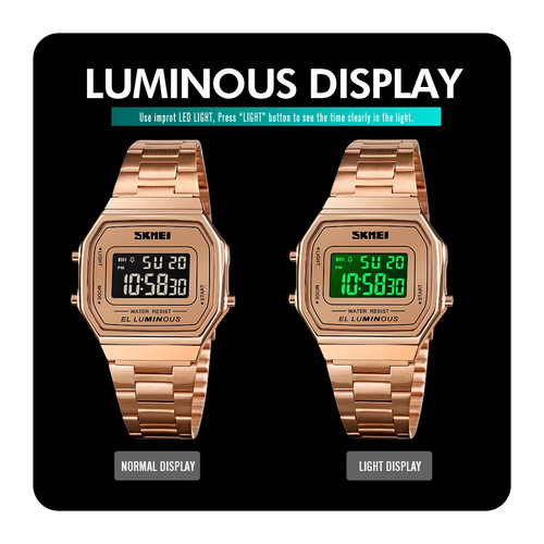 Hombre Relojes de Pulsera Acero Inoxidable Impermeable Reloj Hombre Reloj Hombre Retro Digital - Imagen 4 de 15