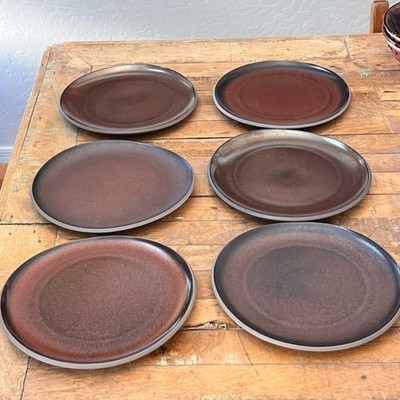 Rosenthal Junto Stoneware Lunch Plates Set 8'' Set of 6 Bronze
