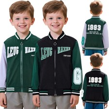 Kids Boys Jacket Sweatshirts Outerwear Number Letter Printed Coat Joggings Tops