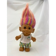 Vintage 1990s Troll Doll Bright of America INC Summer Outfit Rainbow Hair