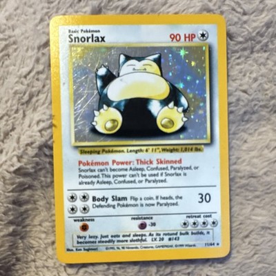 Snorlax 11/64 Jungle Holo Rare Holo Pokémon TCG English 1999 Wizards HP 90