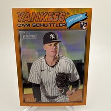 2026 Topps Heritage Chrome Cam Schlittler SSP Orange Refractor RC /25 Yankees SP