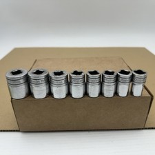 Snap-On Socket Set 1/2" Drive 1/2" to 1" 8 Pcs SW161 - SW321 Vintage Made USA