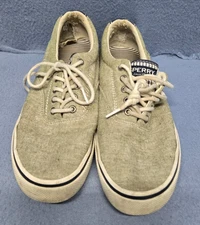 Sperry Top-Sider Men’s Canvas Sneakers Green Size 9 Memory Foam Casual Shoes