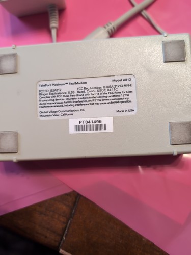 Global Village Teleport Platinum Fax/Modem A812 with Power Adapter --K - Picture 6 of 8