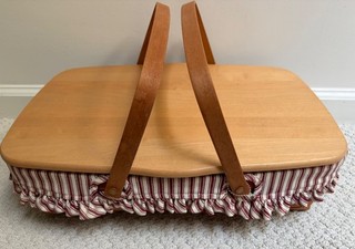 Longaberger 1997 Gourmet Gathering Basket w/Lid Liner Protector & Divider