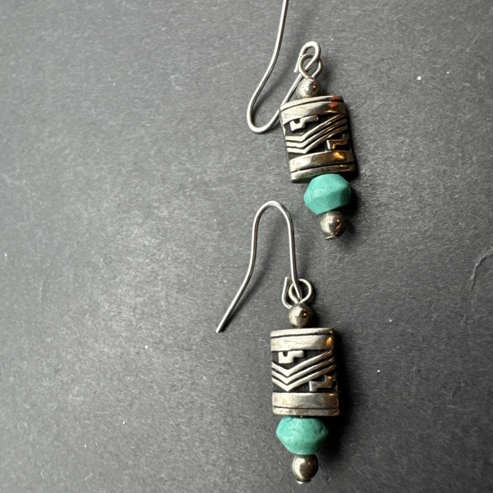 Native Inspired Dangle Drop 1.25” Earrings Silver… - image 5