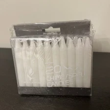 Mega Candles - Unscented 4" Chime / Spell Taper Candles - White, Set of 40