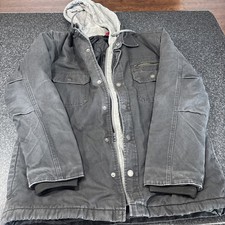 mens vintage dickies work jacket medium with Hood Black Winter Coat