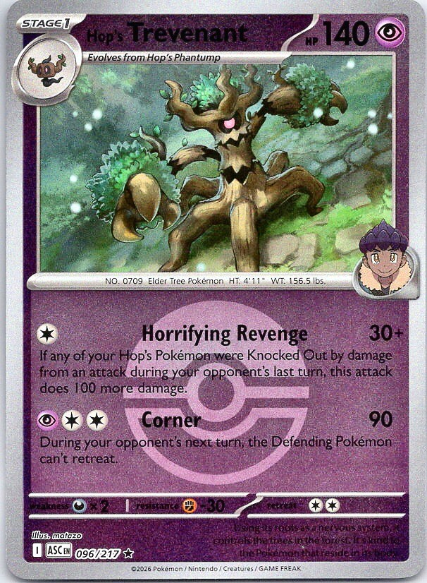 Hop's Trevenant - Ascended Heroes (NM) Poke Ball Reverse Holo 96/217 Psychic