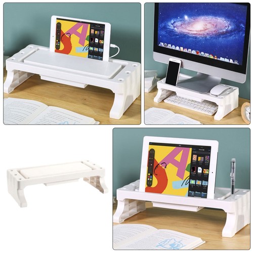 Increased Elevated Rack with Drawers Heightening Storage Computer Shelf - 第 3/12 張圖片