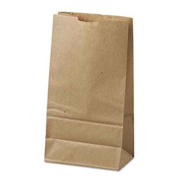 Zoro Select 18406 Grocery Bag Flat Bottom 6# Brown, Pk500
