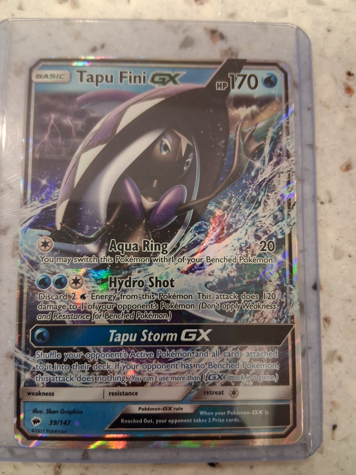 Pokémon TCG Burning Shadows Holo Full Art Ultra Rare Card Tapu Fini GX 133/147