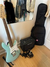 Yamaha Pacifica PAC112V Blue electric guitar with Blackstar amp, stand and bag