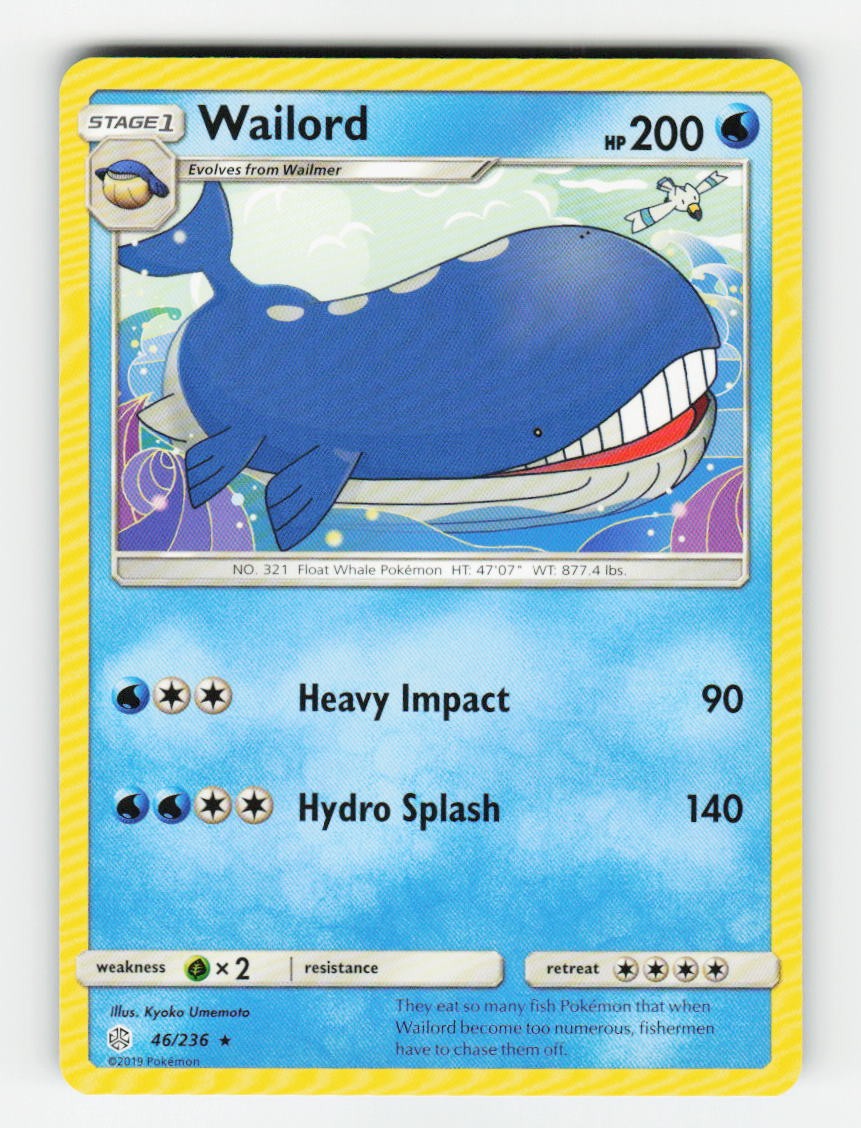Wailord SM - Cosmic Eclipse 46/236 Pokemon NM