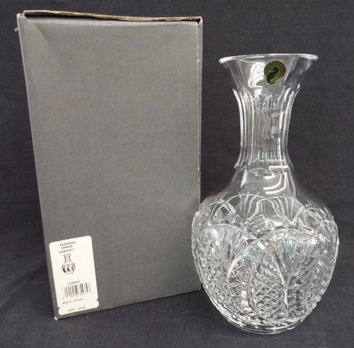 NEW Waterford SEAHORSE Motif Cut Crystal Carafe NIB in Box Signed Sticker