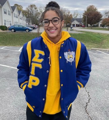 Sigma Gamma Rho Wool Varsity Jacket SGRho Pretty Poodles Jacket Greek Sorority