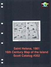 $0.70 Scott Value - 1981 SAINT HELENA Early Maps of Island s/s CV MNH NH UMM