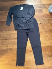 Barefoot Dreams CozyChic Lite Pullover And Pant Set Onyx Blue Black Small Tall