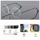 Bifocal Transition Photochromic Round Rimless Flexible Reading Glass +1.0 ~+3.0