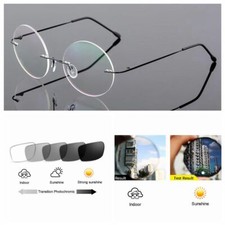Bifocal Transition Photochromic Round Rimless Flexible Reading Glass 1.0  3.0
