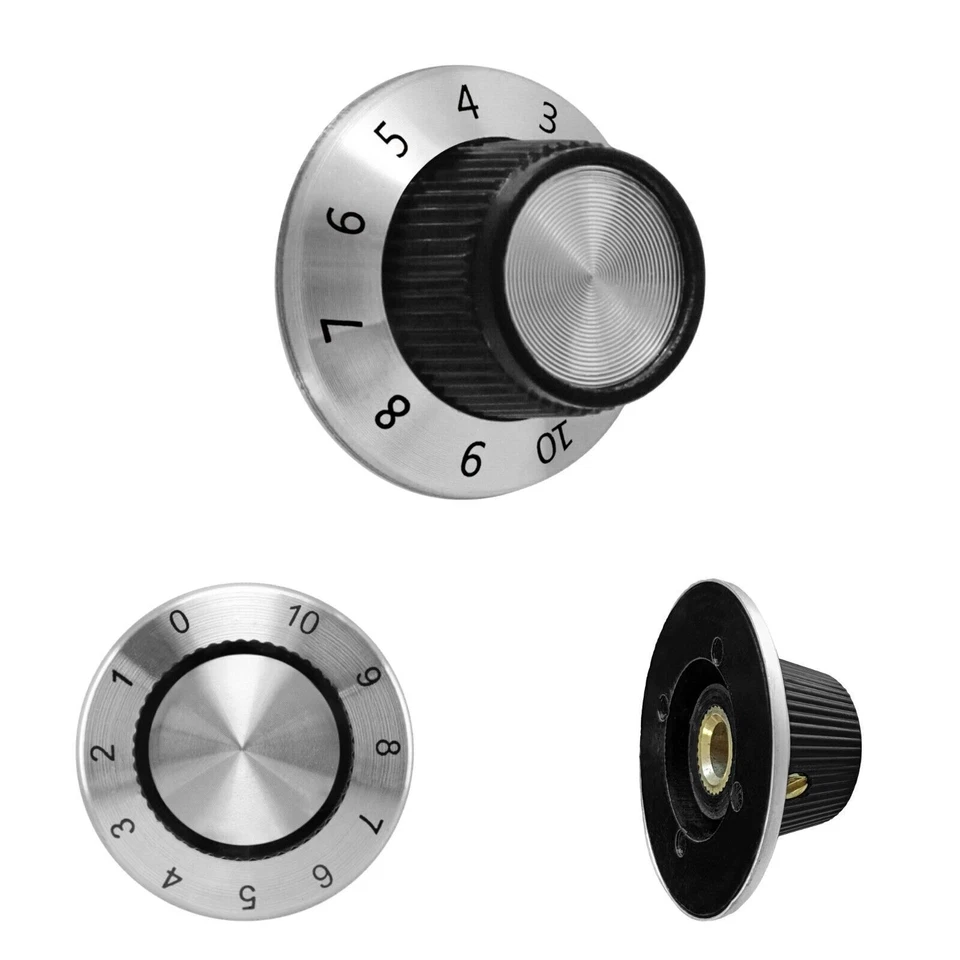 Potiknopf Drehknopf Reglerknopf Potentiometer ALU Schwarz 6mm Achse Aluminium - Bild 3 von 4