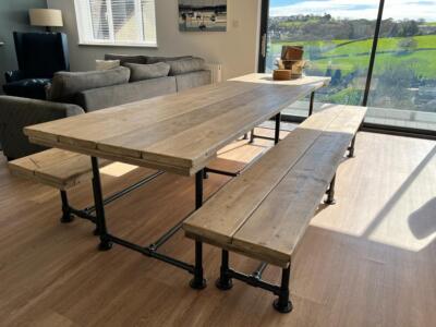 Scaffold Board Metal And Wood Dining Bench Industrial Reclaimed