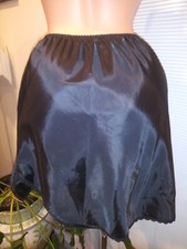 Vtg SATIN THIN TISSUE SHEER MINI SLIP SKIRT Oily Wet thin LINGERIE OFFICE SISSY