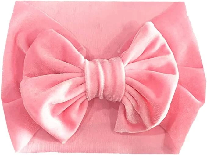 10 Pack Wide Velvet Knotted Elastic Stretchy Headbands Kids Toddler Newborn Baby - Image 3 of 4