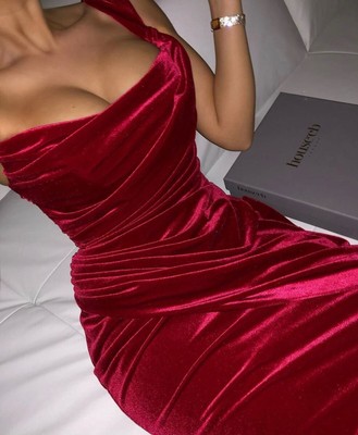 house of cb red velvet dress