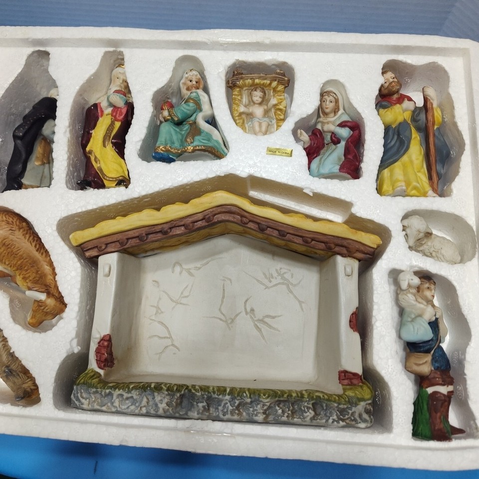 Trim A Home 11 Pc. Porcelain Nativity Figurines Kmart Vintage eBay