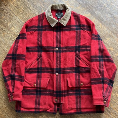 Vintage Ralph Lauren Polo Country Mens Wool Jacket Size Large Red