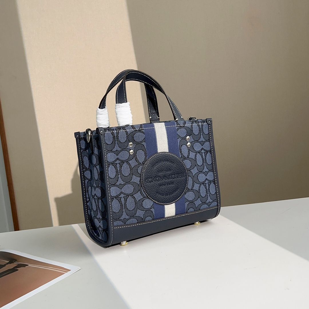 COACH C8417 Tote Bag Dempsey Tote Signature Navy 2way NEW Fedex | eBay