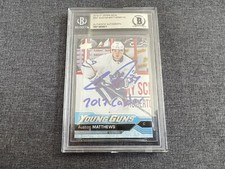 2016-17 Auston Matthews Young Guns YG #201 Signed Beckett Authentic Autograph