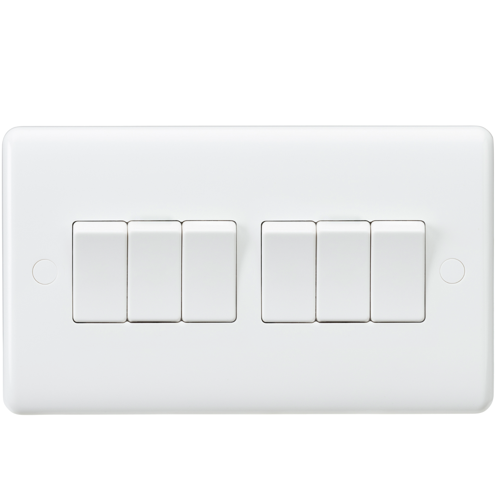 White Curved Edge Wiring Accessories 10A 6G 2-Way Switch