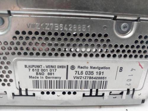 7L6035191 Sistema Audio/Radio Cd para VOLKSWAGEN TOUAREG (7LA) TDI V10 8165942 - Imagen 7 de 10