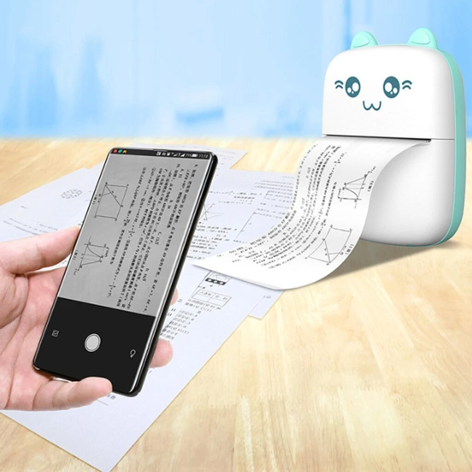 Mini Printer Portable Mini Bluetooth WiFi New Wrong Printer Mobile Phone Photo T - Image 3 of 4