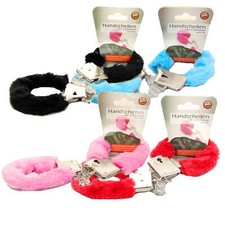 Plüschhandschellen inkl. 2 Schlüssel für Party Spiele Handschellen Fesseln