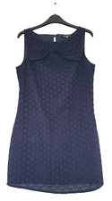 Dorothy Perkin Sleeveless Evening/Occasion Dress in Navy & Lace Design, Size 12