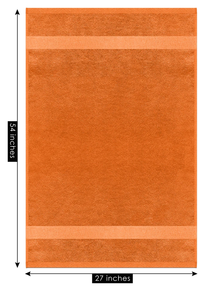 JUEGO DE 8 TOALLAS NARANJA NEÓN SUAVE MULLIDO ABSORBENTE 100% ALGODÓN GREATWESTERNTEX Foto 4 de 4