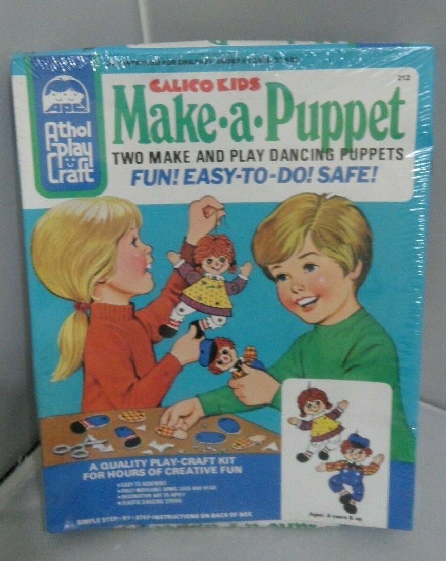 VTG CALICO KIDS MAKE-A-PUPPET #212  AGES 6 YRS  UP  ATHOL PLAY