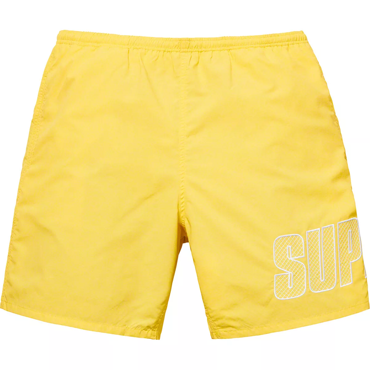 Supreme Logo Applique Water Short Size M Yellow AUTHENTIC swim shorts NEW  SS19