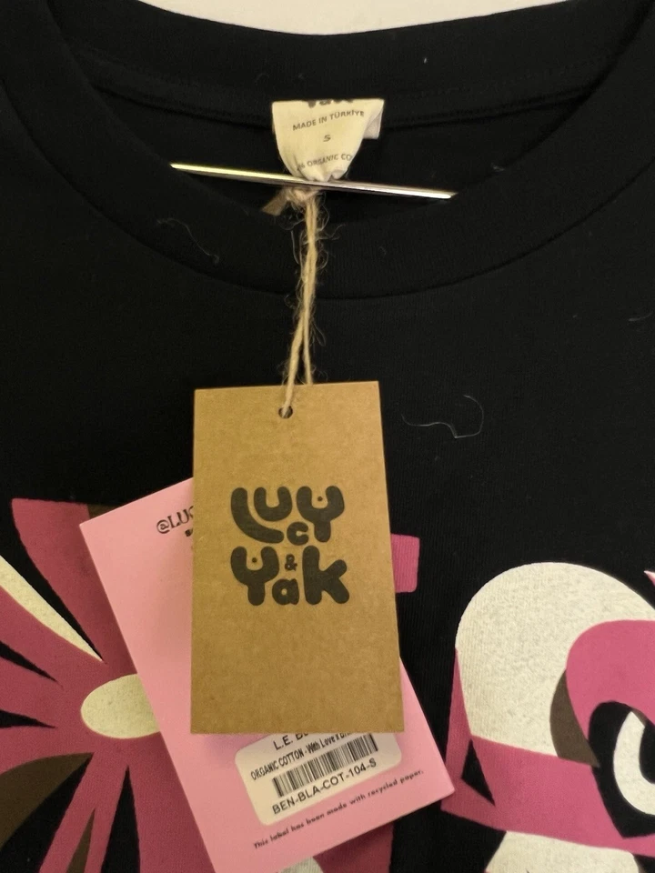 Lucy & yak L.E. Camiseta de algodón de gran tamaño Benny en With Love x Brian Rau! Nuevo con etiquetas talla S Foto 2 de 3