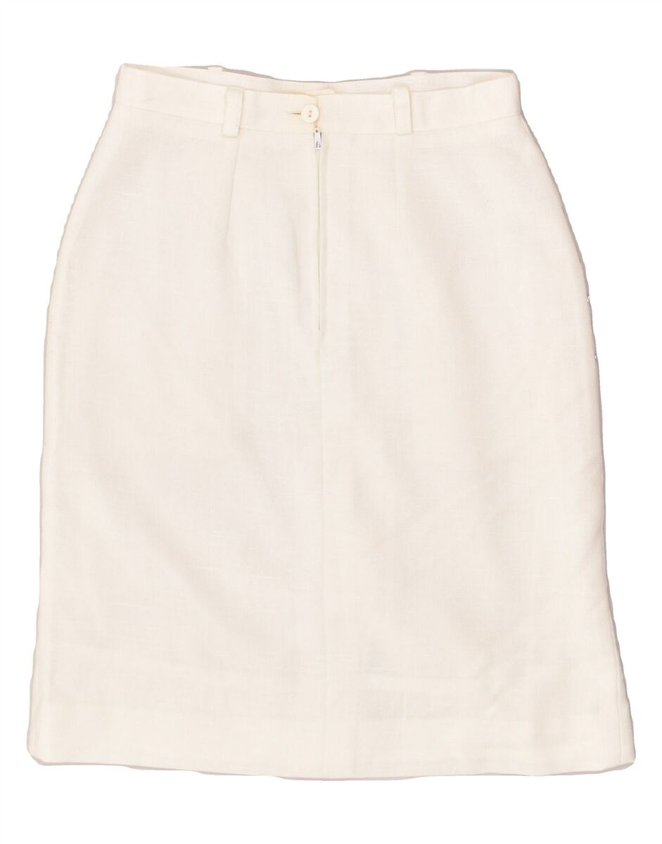 VINTAGE Womens Straight Skirt IT 42 Medium W28 White Hemp VINTAGE Womens Straight Skirt IT 42 Medium W28 White Hemp